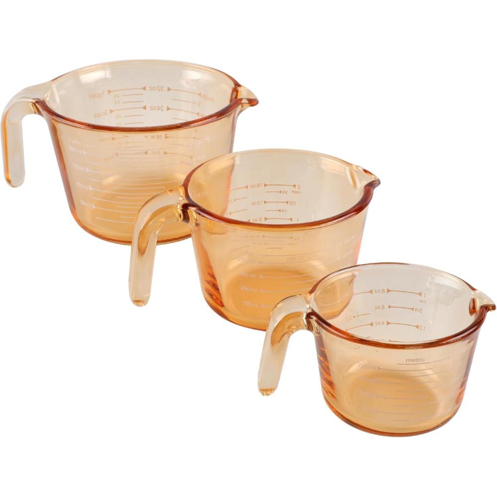 imageCOOK WITH COLOR Glass Measuring Cups  Ideal for Cooking and Baking PinkYellow