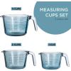 COOK WITH COLOR Glass Measuring Cups – Ideal for Cooking and Baking, Pink(Blue)