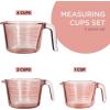 COOK WITH COLOR Glass Measuring Cups – Ideal for Cooking and Baking, Pink(Pink)