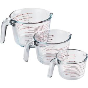 COOK WITH COLOR Glass Measuring Cups – Ideal for Cooking and Baking, Pink(Clear)