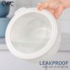 COOK WITH COLOR Prep Bowls with Lids- Wide and Deep Nesting Plastic Small Mixing Bowl Set with Lids, 8 Piece Set – Wide Bowls, Speckled White(Blue/Grey)
