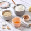COOK WITH COLOR Prep Bowls with Lids- Wide and Deep Nesting Plastic Small Mixing Bowl Set with Lids, 8 Piece Set – Wide Bowls, Speckled White(Grey/Pink)
