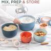 COOK WITH COLOR Prep Bowls with Lids- Wide and Deep Nesting Plastic Small Mixing Bowl Set with Lids, 8 Piece Set – Wide Bowls, Speckled White(Multicolor)