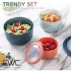 COOK WITH COLOR Prep Bowls with Lids- Wide and Deep Nesting Plastic Small Mixing Bowl Set with Lids, 8 Piece Set – Wide Bowls, Speckled White(Multicolor)