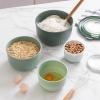 COOK WITH COLOR Prep Bowls with Lids- Wide and Deep Nesting Plastic Small Mixing Bowl Set with Lids, 8 Piece Set – Wide Bowls, Speckled White(Sage)