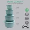 COOK WITH COLOR Prep Bowls with Lids- Wide and Deep Nesting Plastic Small Mixing Bowl Set with Lids, 8 Piece Set – Wide Bowls, Speckled White(Speckled Mint)