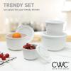 COOK WITH COLOR Prep Bowls with Lids- Wide and Deep Nesting Plastic Small Mixing Bowl Set with Lids, 8 Piece Set – Wide Bowls, Speckled White(Speckled White)