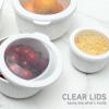COOK WITH COLOR Prep Bowls with Lids- Wide and Deep Nesting Plastic Small Mixing Bowl Set with Lids, 8 Piece Set – Wide Bowls, Speckled White(Speckled White)