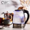 COOK WITH COLOR Electric Kettle – Rapid Boil, Sleek Design, and Safety Features – Great for Quick and Easy, Sage, 1.8 Liters(Black)