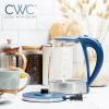 COOK WITH COLOR Electric Kettle – Rapid Boil, Sleek Design, and Safety Features – Great for Quick and Easy, Sage, 1.8 Liters(Blue)