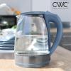 COOK WITH COLOR Electric Kettle – Rapid Boil, Sleek Design, and Safety Features – Great for Quick and Easy, Sage, 1.8 Liters(Blue)