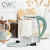 COOK WITH COLOR Electric Kettle – Rapid Boil, Sleek Design, and Safety Features – Great for Quick and Easy, Sage, 1.8 Liters(Sage)
