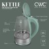 COOK WITH COLOR Electric Kettle – Rapid Boil, Sleek Design, and Safety Features – Great for Quick and Easy, Sage, 1.8 Liters(Sage)