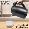 COOK WITH COLOR Electric Kettle – Rapid Boil, Sleek Design, and Safety Features – Great for Quick and Easy, Sage, 1.8 Liters(Stainless Steel Black)