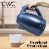 COOK WITH COLOR Electric Kettle – Rapid Boil, Sleek Design, and Safety Features – Great for Quick and Easy, Sage, 1.8 Liters(Stainless Steel Blue)