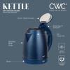 COOK WITH COLOR Electric Kettle – Rapid Boil, Sleek Design, and Safety Features – Great for Quick and Easy, Sage, 1.8 Liters(Stainless Steel Blue)