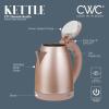 COOK WITH COLOR Electric Kettle – Rapid Boil, Sleek Design, and Safety Features – Great for Quick and Easy, Sage, 1.8 Liters(Stainless Steel Blush)