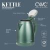 COOK WITH COLOR Electric Kettle – Rapid Boil, Sleek Design, and Safety Features – Great for Quick and Easy, Sage, 1.8 Liters(Stainless Steel Sage)