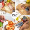 COOK WITH COLOR Kitchen Gadget Set Copper Plated Stainless Steel Utensils with Soft Touch Handles, Marble White, 7 Pieces(Copper Grey)