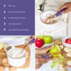 COOK WITH COLOR Kitchen Gadget Set Copper Plated Stainless Steel Utensils with Soft Touch Handles, Marble White, 7 Pieces(Copper Lavender)