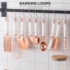 COOK WITH COLOR Kitchen Gadget Set Copper Plated Stainless Steel Utensils with Soft Touch Handles, Marble White, 7 Pieces(Copper White)