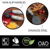 COOK WITH COLOR Kitchen Gadget Set Copper Plated Stainless Steel Utensils with Soft Touch Handles, Marble White, 7 Pieces(Marble White)