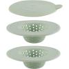 COOK WITH COLOR Kitchen Sink Strainer, Silicone, Flexible Sink Strainer, Sink Drain Strainer, Black/Charcoal(3 Pc Sage)