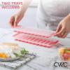 COOK WITH COLOR 2 Pack Ice Cube Tray for Water Bottles – Easy Release, Durable and Flexible Silicone Ice Stick Tray for Bottles, Sports Drinks and Soda – 20 Stick Capacity (Red)