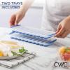 COOK WITH COLOR 2 Pack Ice Cube Tray for Water Bottles – Easy Release, Durable and Flexible Silicone Ice Stick Tray for Bottles, Sports Drinks and Soda – 20 Stick Capacity (Blue)