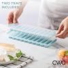 COOK WITH COLOR 2 Pack Ice Cube Tray for Water Bottles – Easy Release, Durable and Flexible Silicone Ice Stick Tray for Bottles, Sports Drinks and Soda – 20 Stick Capacity (Light Blue)