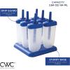 COOK WITH COLOR Popsicle Mold – 6 Section Reusable Ice Pop Molds for Frozen Yogurt, Ices, Ice Creams and Homemade Popsicles for Toddlers, Kids and Adults (Blue Classic)