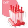 COOK WITH COLOR Popsicle Mold – 6 Section Reusable Ice Pop Molds for Frozen Yogurt, Ices, Ice Creams and Homemade Popsicles for Toddlers, Kids and Adults (Red Cylinder)