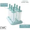 COOK WITH COLOR Popsicle Mold – 6 Section Reusable Ice Pop Molds for Frozen Yogurt, Ices, Ice Creams and Homemade Popsicles for Toddlers, Kids and Adults (Light Blue Cylinder)