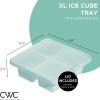 COOK WITH COLOR Silicone Ice Cube Trays – Large Ice Cube Maker Mold – Big Ice Cubes with Lid for Whiskey, Cocktails & Bourbon, for Baby Food and Leftovers (Teal)