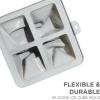 COOK WITH COLOR Silicone Ice Cube Trays – Large Ice Cube Maker Mold – Big Ice Cubes with Lid for Whiskey, Cocktails & Bourbon, for Baby Food and Leftovers (Grey)