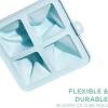 COOK WITH COLOR Silicone Ice Cube Trays – Large Ice Cube Maker Mold – Big Ice Cubes with Lid for Whiskey, Cocktails & Bourbon, for Baby Food and Leftovers (Teal)