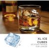 COOK WITH COLOR Silicone Ice Cube Trays – Large Ice Cube Maker Mold – Big Ice Cubes with Lid for Whiskey, Cocktails & Bourbon, for Baby Food and Leftovers (Grey)