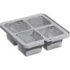 COOK WITH COLOR Silicone Ice Cube Trays – Large Ice Cube Maker Mold – Big Ice Cubes with Lid for Whiskey, Cocktails & Bourbon, for Baby Food and Leftovers (Grey)