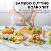 COOK WITH COLOR Bamboo Cutting Board – Kitchen Cutting Board – Strong Heavy Duty Bamboo Chopping Boards for Kitchen, 3 Pc. Square Edges(3 Pc. Square Edges)
