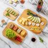 COOK WITH COLOR Bamboo Cutting Board – Kitchen Cutting Board – Strong Heavy Duty Bamboo Chopping Boards for Kitchen, 3 Pc. Square Edges(3 Pc. Square Edges)
