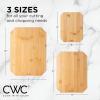 COOK WITH COLOR Bamboo Cutting Board – Kitchen Cutting Board – Strong Heavy Duty Bamboo Chopping Boards for Kitchen, 3 Pc. Square Edges(3 Pc. Square Edges)