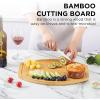 COOK WITH COLOR Bamboo Cutting Board – Kitchen Cutting Board – Strong Heavy Duty Bamboo Chopping Boards for Kitchen, 3 Pc. Square Edges(Single Rounded)