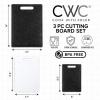 COOK WITH COLOR Non-Slip Cutting Board Set – Kitchen Essentials with Easy Grip Handle for Meat, Veggies, and Fruits, 4 Cutting Boards, White(Black/White)