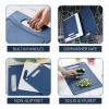COOK WITH COLOR Non-Slip Cutting Board Set – Kitchen Essentials with Easy Grip Handle for Meat, Veggies, and Fruits, 4 Cutting Boards, White(Blue and White Marble)