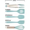 COOK WITH COLOR Silicone Cooking Utensils, Kitchen Utensil Set, Easy to Clean Silicone Kitchen Utensils, Cooking Utensils for Nonstick Cookware, Kitchen Gadgets Set, Mini, Aqua(Aqua)