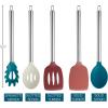 COOK WITH COLOR Silicone Cooking Utensils, Kitchen Utensil Set, Easy to Clean Silicone Kitchen Utensils, Cooking Utensils for Nonstick Cookware, Kitchen Gadgets Set, 5 Pieces, Blue Ombre(Multicolor)