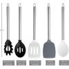 COOK WITH COLOR Silicone Cooking Utensils, Kitchen Utensil Set, Easy to Clean Silicone Kitchen Utensils, Cooking Utensils for Nonstick Cookware, Kitchen Gadgets Set, 5 Pieces, Blue Ombre(Black/White)