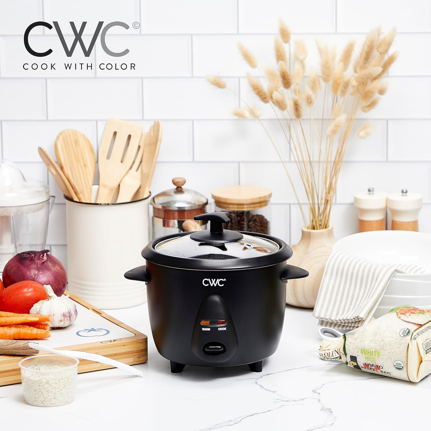 imageCOOK WITH COLOR 6 Cup Rice Cooker 300W Effortless Cooking and Greatly Cooks 3 Cups of Raw Rice for 6 Cups of Cooked Rice SageBlack