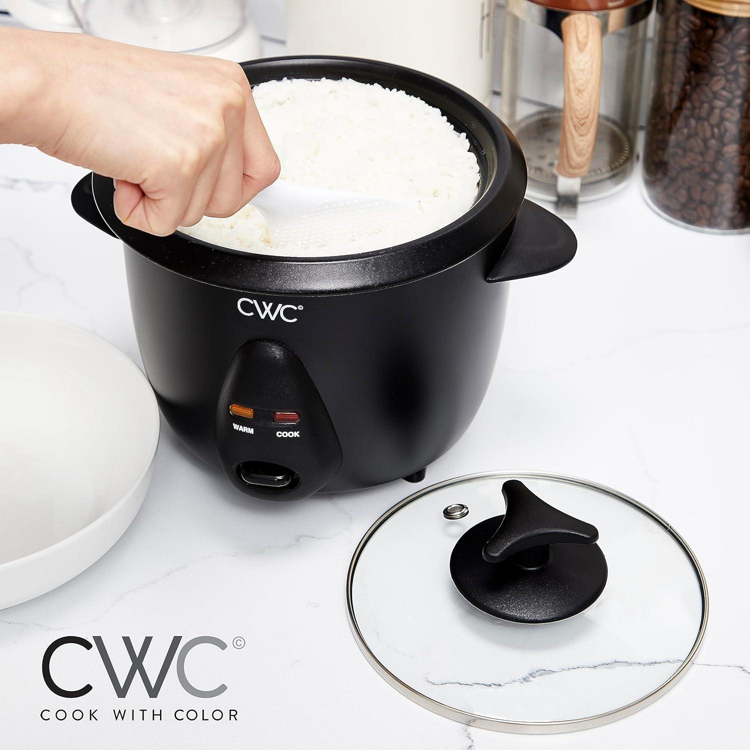 imageCOOK WITH COLOR 6 Cup Rice Cooker 300W Effortless Cooking and Greatly Cooks 3 Cups of Raw Rice for 6 Cups of Cooked Rice SageBlack