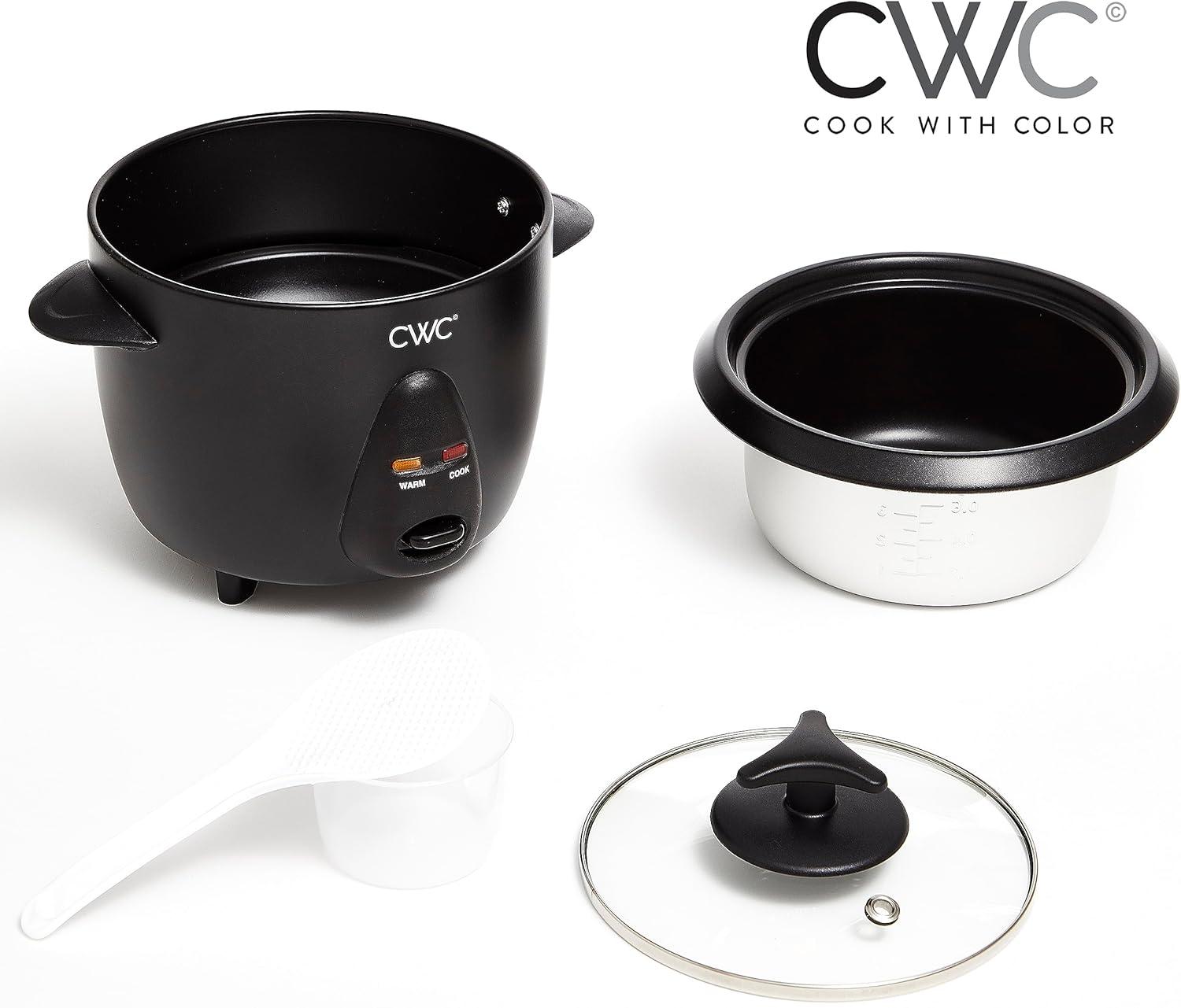 imageCOOK WITH COLOR 6 Cup Rice Cooker 300W Effortless Cooking and Greatly Cooks 3 Cups of Raw Rice for 6 Cups of Cooked Rice SageBlack